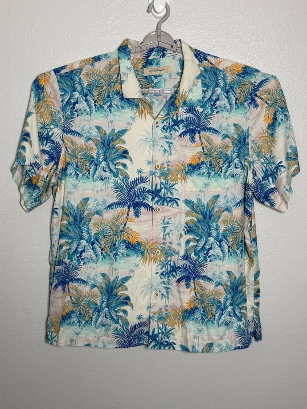Tommy Bahama 100% Silk Button Down Tropical Print Men's Shirt XXL